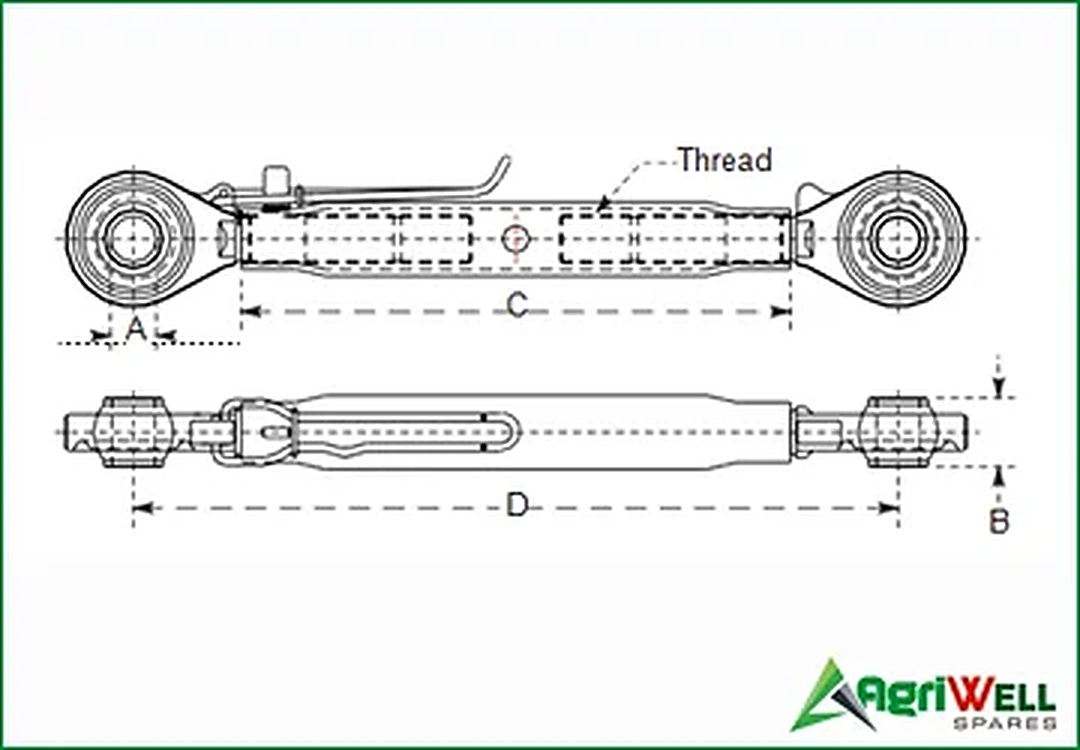 tractor top link assembly